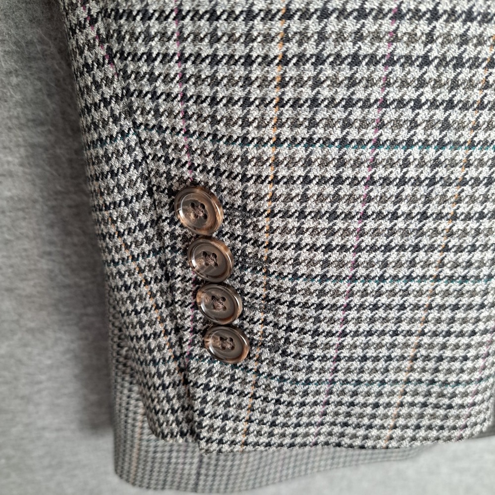 Lauren Ralph Lauren Houndstooth Blazer Mens 44L* Gray Wool Sport Coat READ - Picture 8 of 16